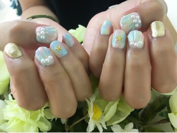 プルミエ ネイル(Premier Nail)/３Dシェルネイル☆タイダイ柄