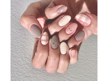 ブラウン+ピンクチェック♪