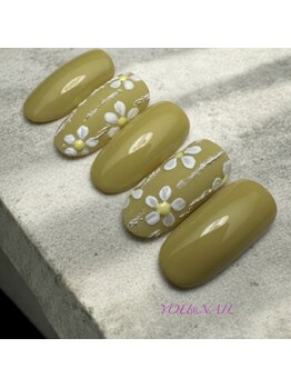 ユウネイル(YOU由NAIL)/ぷっくりお花トレンドイエロー