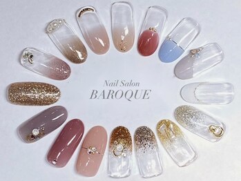 ネイルサロン バロック(Nail Salon BAROQUE)の写真/新小岩駅から徒歩1分【ワンカラーorラメグラ+ストーンアート】450色以上から選べる「大人可愛い」ネイル♪