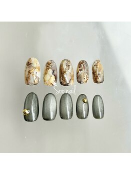 ソーネイル(Soo.nail)/9月定額ネイルアシメデザインA