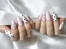 イーアップ(e-up)/ピンクワンカラー×ドットネイル