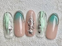 レイネイル 岐阜茜部店(RAY NAIL)/スティチグリーン