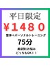 平日限定クーポン【1日1名限定】整体+トレーニング大満足75分¥1480