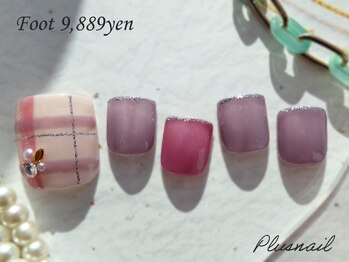 プラスネイル 町田店(PLUS NAIL)/【1681】ガーリーチェックネイル