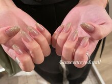 クレセント アイアンドネイル 今泉店(Crescent)/ベージュ×ゴールドミラー