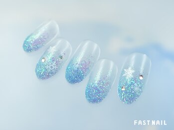 ファストネイル ロコ 志免店(FASTNAIL LOCO)/雪の結晶ネイル【11977】