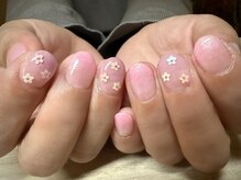 アミュリー ネイル アトリエ(Amury nail atelier)/ピンク フラワー ホログラム