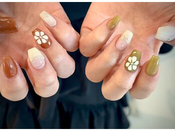 ヌル ネイル 堀江(NURU NAIL HORIE)/フラワーニュアンスネイル☆