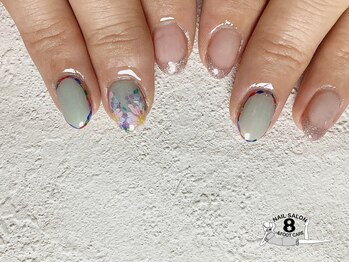 ネイルエイト 新百合ヶ丘(nail8)/油絵風お花アート