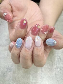 ネイルサロンファストネイルプラス 新宿店(FAST NAIL PLUS)/夏ネイル2021【人魚のうろこ】