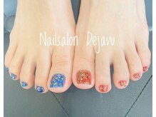 デジャヴ(Dejavu)/キラキラフットちぐはぐネイル