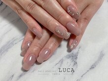 ネイルアトリエルカ(nail atelier LUCA)/W-388 ラメホロビジューネイル