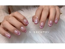 エスケイネイルサロン(S Kネイルサロン)/マグネットグラデ+フレンチツヤ