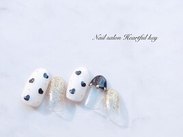 ハートホロネイル¥9000