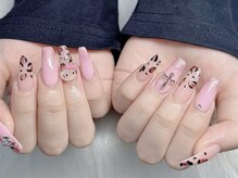 ネイルズバー 新宿店(Nails Bar)/ピンクレオパードキティネイル
