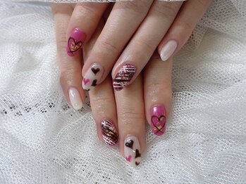 バレンタインネイル