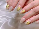 ミモザ　リボンネイル