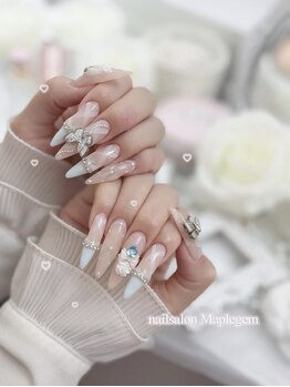 メイプルジェム(Maplegem)/ちゅるん水色ネイル♪