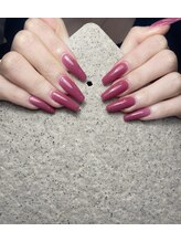 メオネイル(MEO NAIL)/くすみローズワンカラーネイル