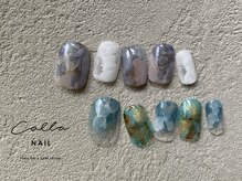 カラネイル 南森町店(calla nail)/ブルー×ブラック