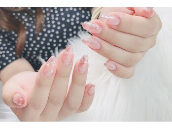 ヘブン ネイル 鶯谷(HEAVEN Nail)/ピンクグラデーションラメ