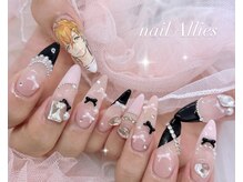 ネイル アリーズ セカンド(nail Allies 2nd)/黒 ピンク フレンチガーリー