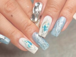 スクエア/ブルー/うめつくし