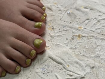 春カラーフットネイル