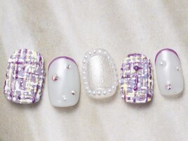 キラキラツイードネイル