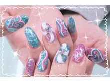 ランブルネイル(RAMBLE NAIL)/パワーパフガールズネイル♪
