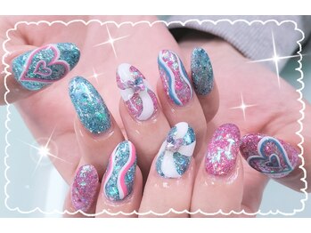 ランブルネイル(RAMBLE NAIL)/パワーパフガールズネイル♪