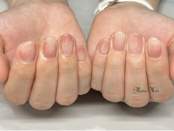 桃ネイルでうるうるなお手元