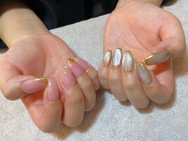 ニュアンスネイル　ちぐはぐ