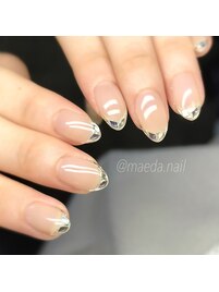 〈　ガラスフレンチネイル　〉