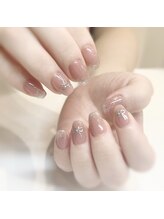 エクラ(eclat)/先端ラメワンカラー×リボン