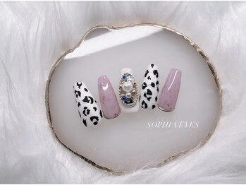 ヒョウ柄ビジュー