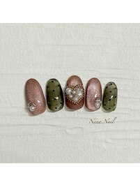 パール×ハートネイル