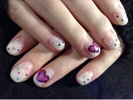 ホワイトグラデ×ハート