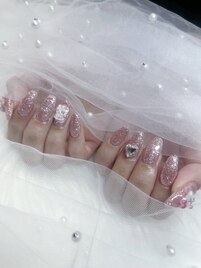 キラキラワンカラーネイル