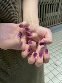 パープルのマーブルネイル♪