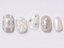 アイ ネイルズ 天神店(I nails)/ホワイトチェックリボン