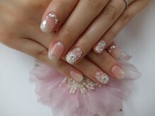 ネイルサロンミキ 横浜(MIKI)/ブライダルネイル大人手描き3D花