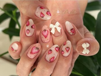 ベル(Belle)/いちご手書きネイル☆