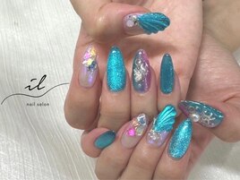 マグネット×人魚ネイル