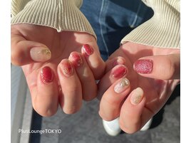 ニュアンス赤ネイル♪