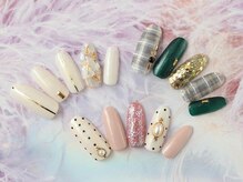 ネイルサロン ティーエイチセブン(Nail Salon TH SEVEN)/チェック柄　ドット柄　シェル