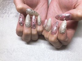 スカルプ　雪結晶ネイル