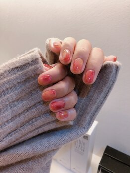 ネイルルーム オルポノ(Olupono)/桃ネイル