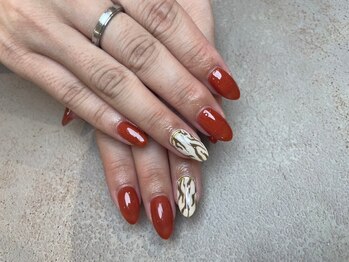 ジルチビスネイル(zilch.bis nail)/ワンカラー＋ワンポイントアート